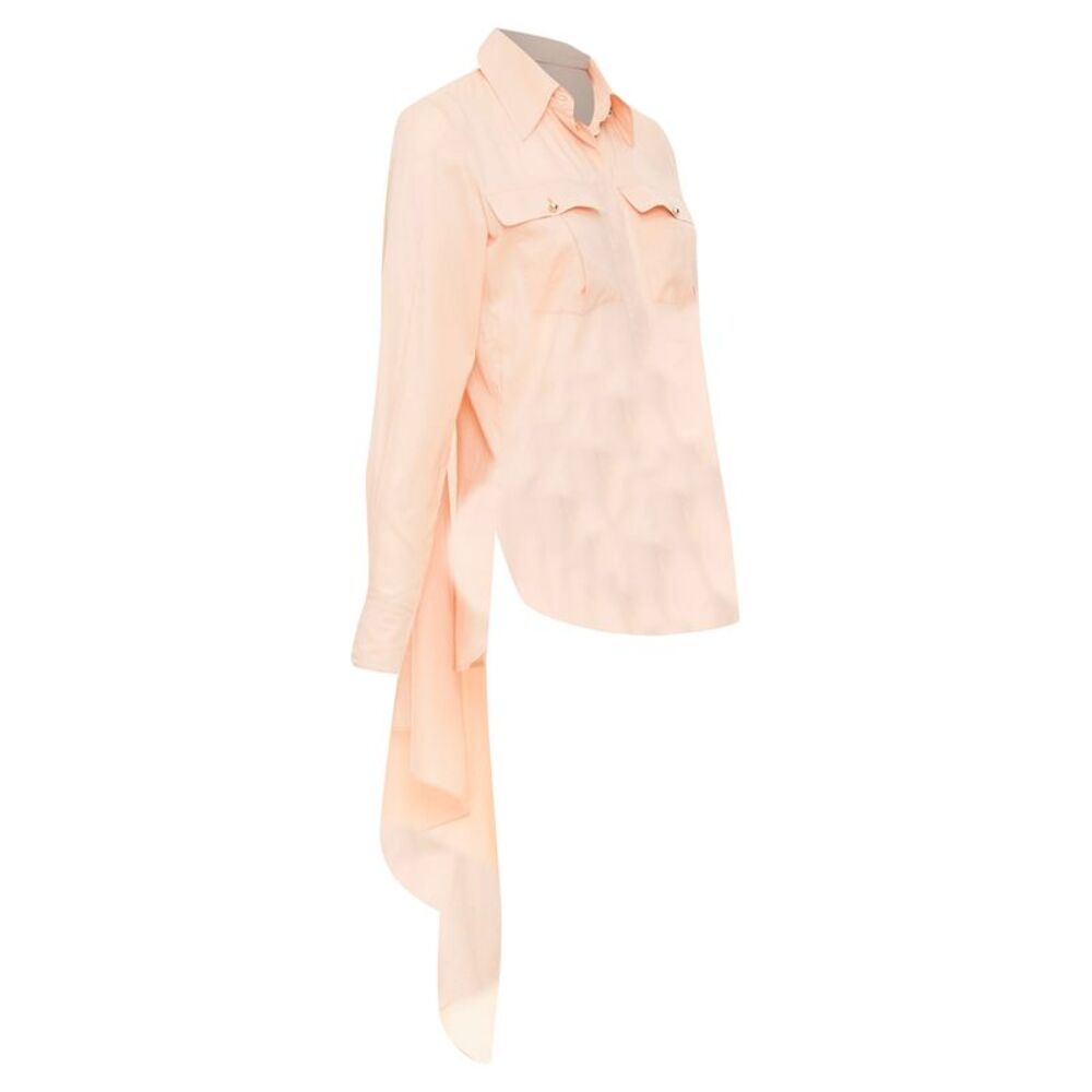 Chanel 2017 Peach Cape High Low Shirt